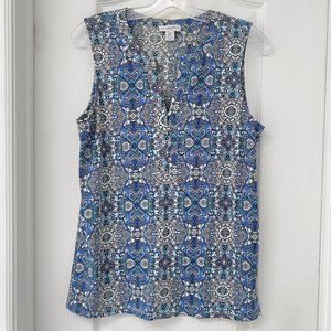 Carolina Belle - Pattern V-Neck Sleeveless Tank Top